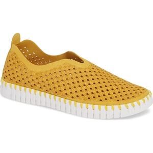 Ilse Jacobsen Tulip 139 Perforated Slip-On Sneaker In Golden Rod Size 40 US 10